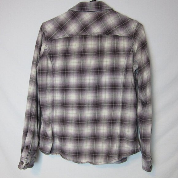 Carhartt Purple Plaid Button Up Shirt Women's Medium Flannel Long Sleeve - Picture 6 of 6